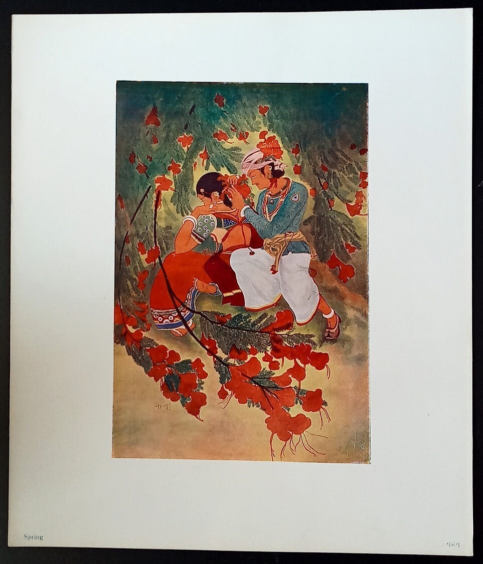 India vintage print SPRING by KANU DESAI - Ranga Lahari series