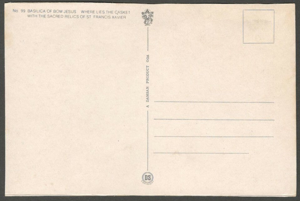 AOP India GOA vintage postcard Basilica of Bom Jesus