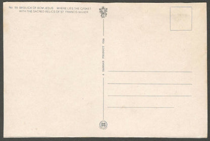 AOP India GOA vintage postcard Basilica of Bom Jesus