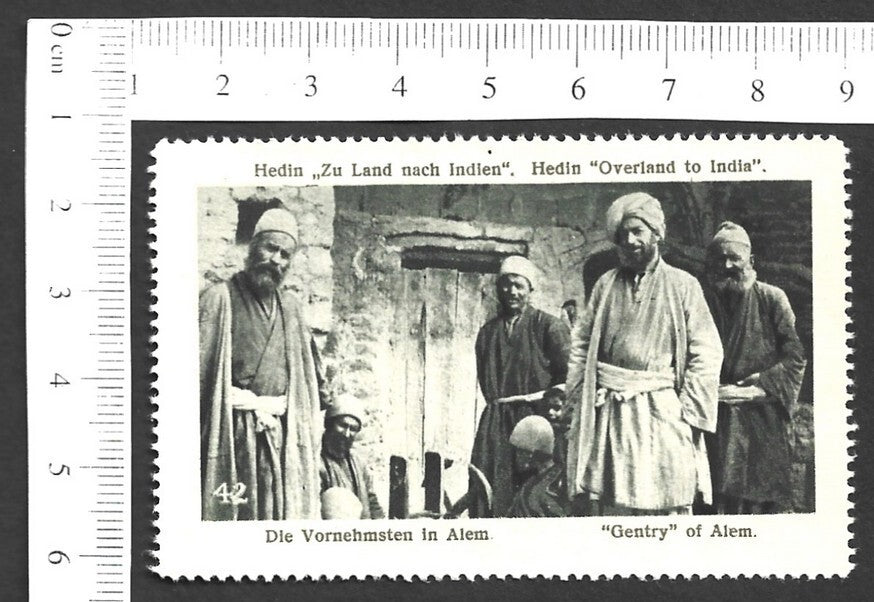 Vintage OVERLAND TO INDIA poster stamp - "GENTRY" OF ALEM zaz