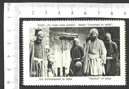 Vintage OVERLAND TO INDIA poster stamp - "GENTRY" OF ALEM zaz