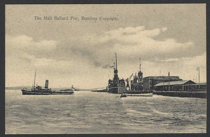 India BOMBAY vintage postcard The Mall Ballard Pier