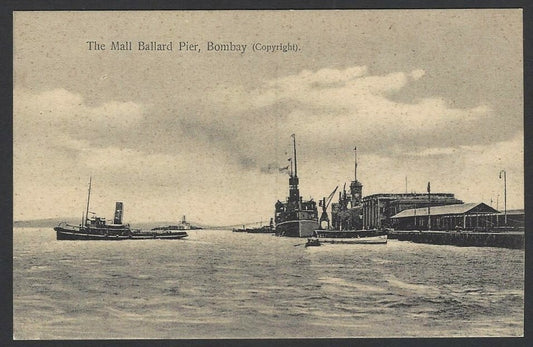 India BOMBAY vintage postcard The Mall Ballard Pier