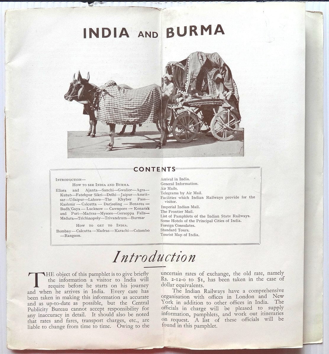 India & Burma 1930s tourism promotional booklet