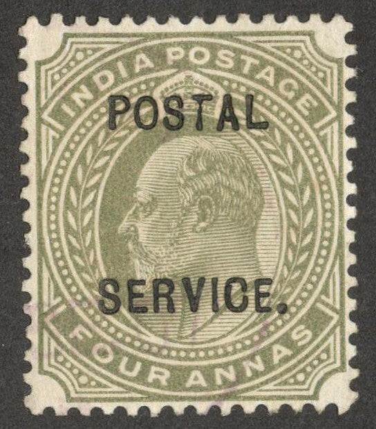 AOP India KEdVII POSTAL SERVICE 4a