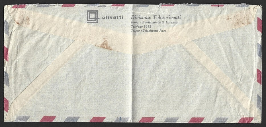 Italy stampless Airmail cover to India FRANCATURA INSUFFICIENTEE PER VIA AEREA