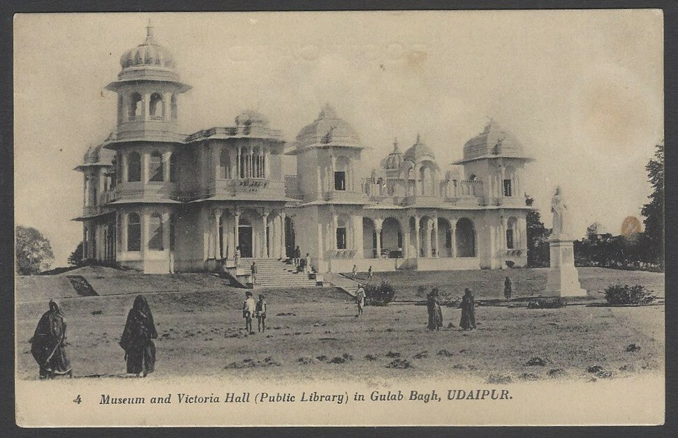 AOP India vintage postcard Museum & Victoria Hall, Udaipur