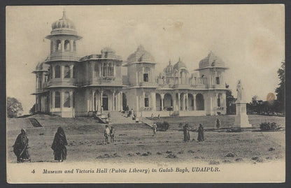 AOP India vintage postcard Museum & Victoria Hall, Udaipur