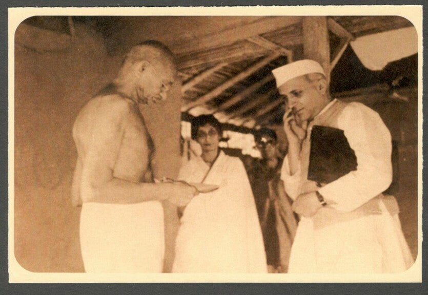  AOP India full back pictorial 50p Gandhi postal card GANDHI 