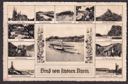 Germany 1958 Huess 80pf on single franked postcard to India