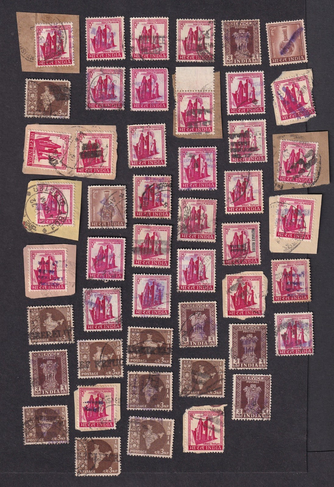 India 1971-72 Refugee Relief local overprints used (67)