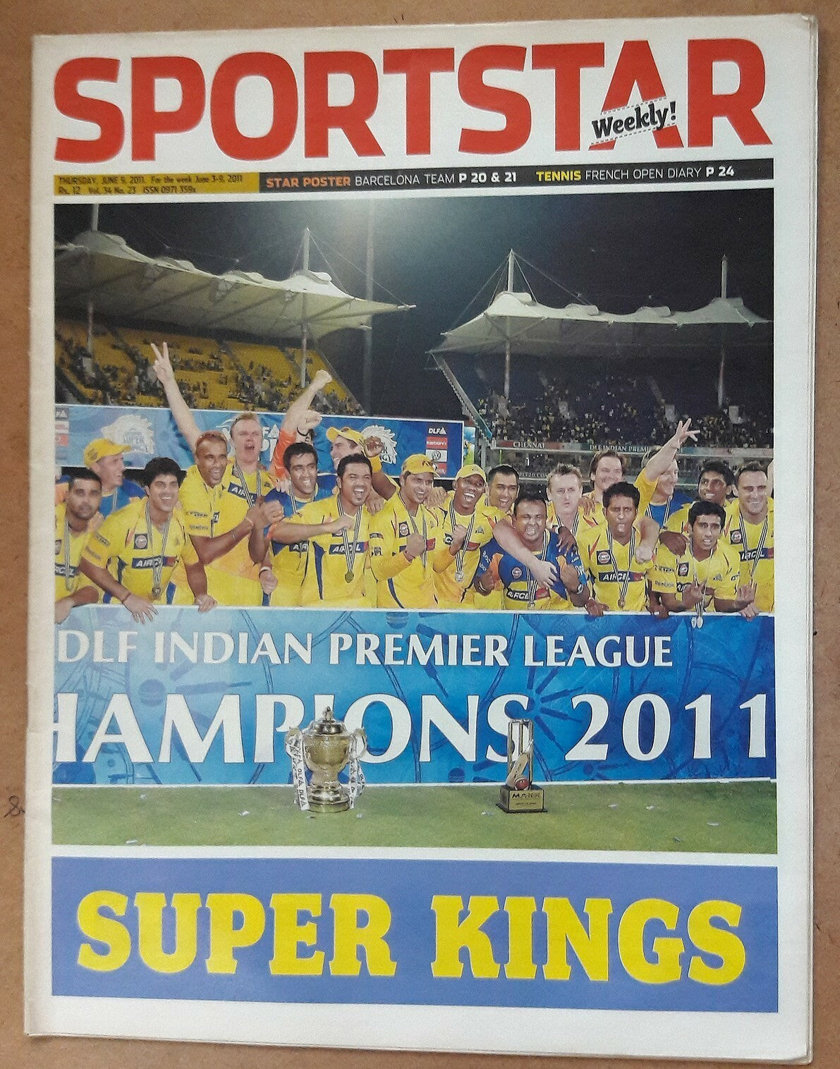 India Sportstar 2009-11 CRICKET cover issues 10” X 13” (5)
