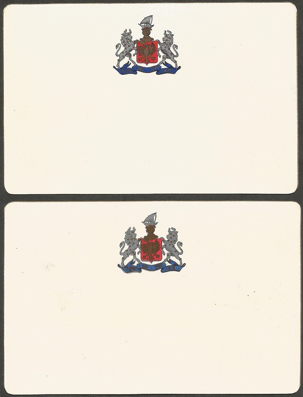 India Bhavnagar State 4.5" x 7" 1940s vintage view cards with State crests (5)