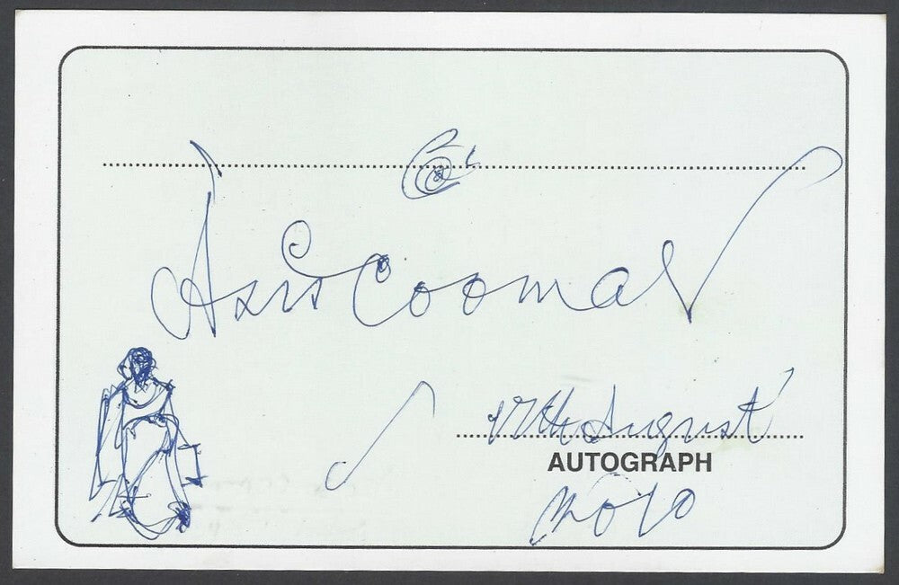 AOP Ashish Coomar, Artist pen sketch on autograph card India