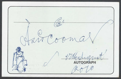 AOP Ashish Coomar, Artist pen sketch on autograph card India
