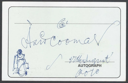 AOP Ashish Coomar, Artist pen sketch on autograph card India