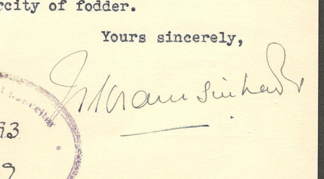 Dewas Sr. State India 1939 crested letter signed Maharaja Vikramsinh Rao I Pawar