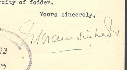 Dewas Sr. State India 1939 crested letter signed Maharaja Vikramsinh Rao I Pawar