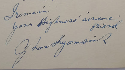 DHRANGADHRA India1940 crested letter signed Maharaja Ganshyamsinhji Ajitsinhji
