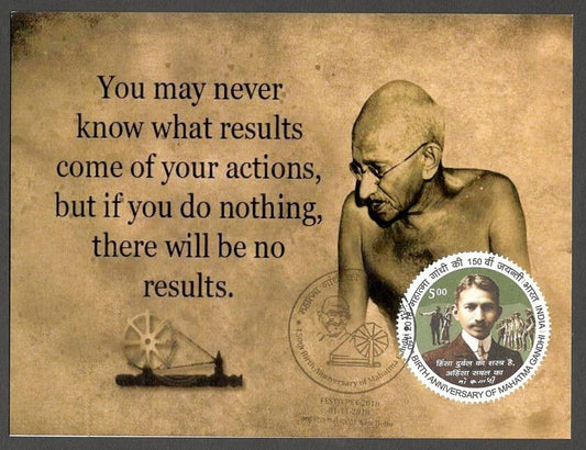 AOP India MAHATMA GANDHI 150th Birth Anniversary Year slogan on Special card