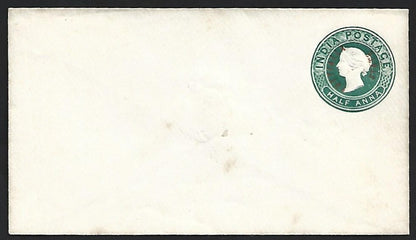 India PATIALA STATE 1884 QV 1/2a green envelope mint. HG #B1