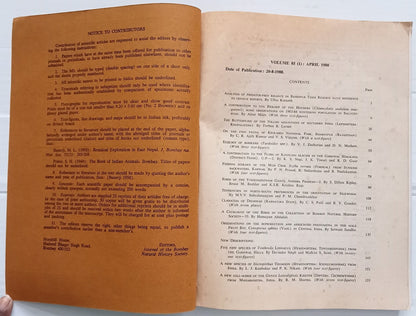 AOP India JOURNAL OF THE BOMBAY NATURAL HISTORY SOCIETY April 1988