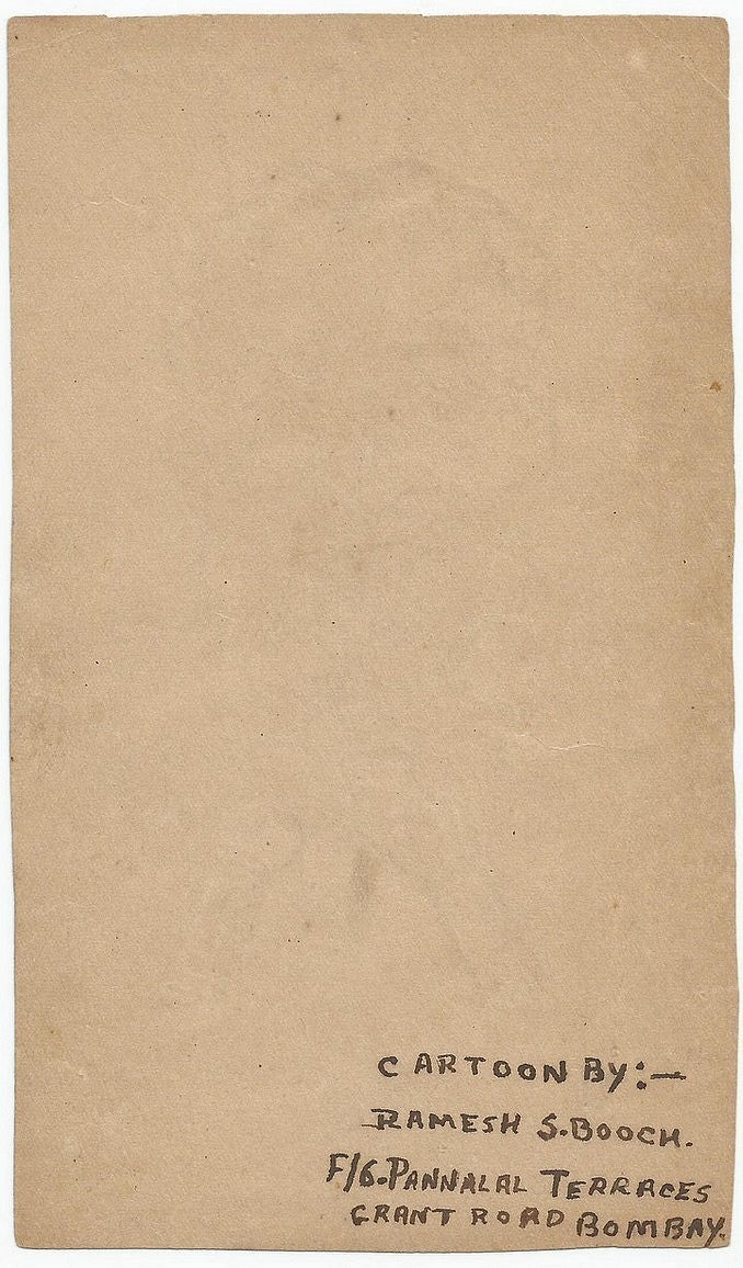 Cricket India 1946 England tour Vijay Merchant pen sketch by cartoonist Booch Ӝ