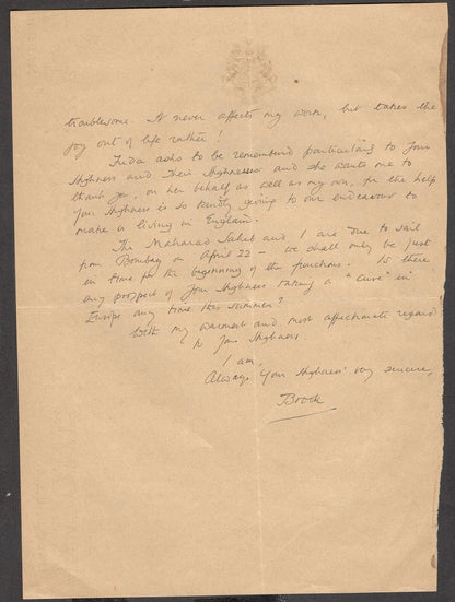 India 1937 crested letter KUTCH STATE