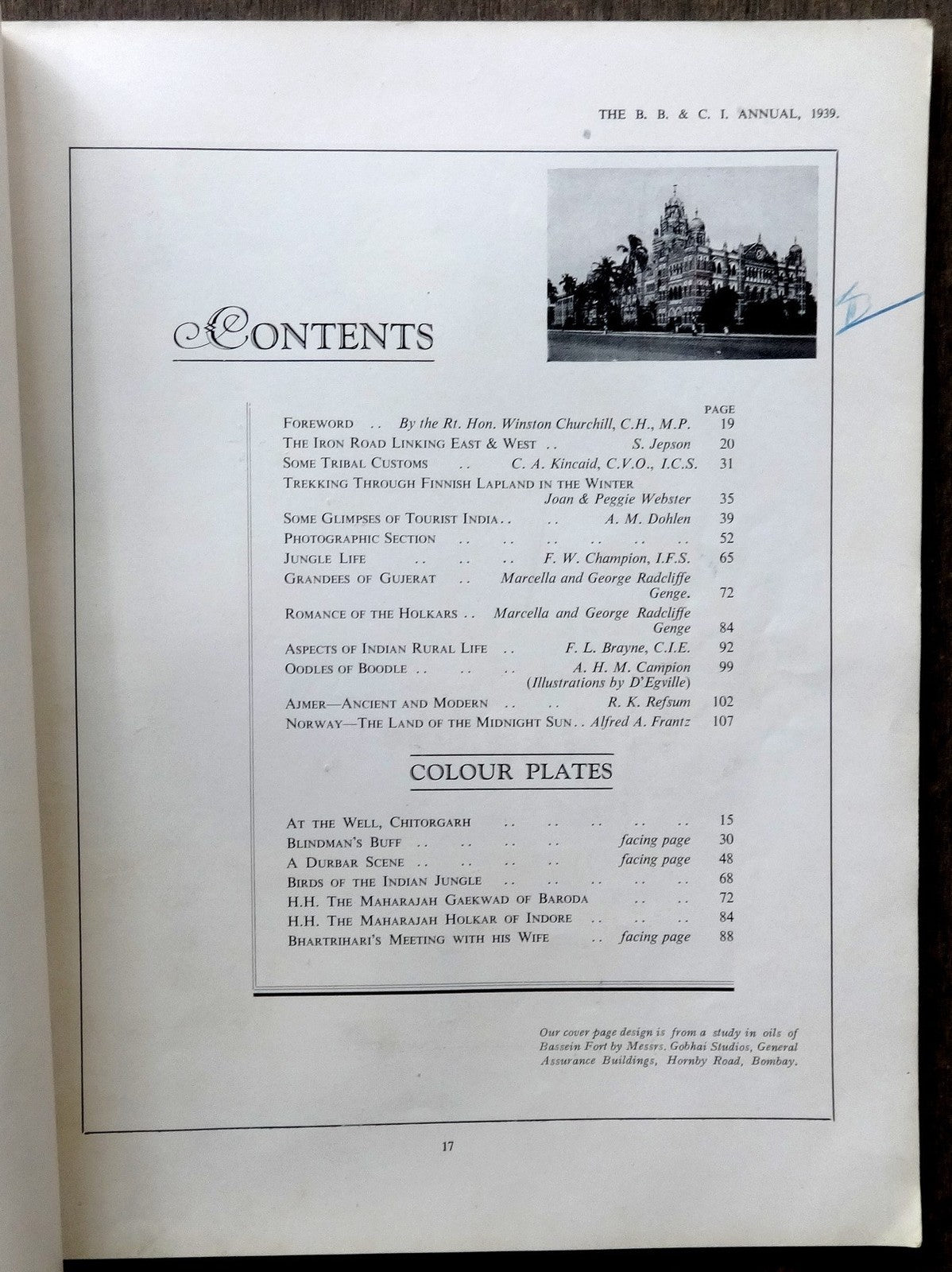 B B & C I Bombay Baroda & Central India Railway Annual 1939 India