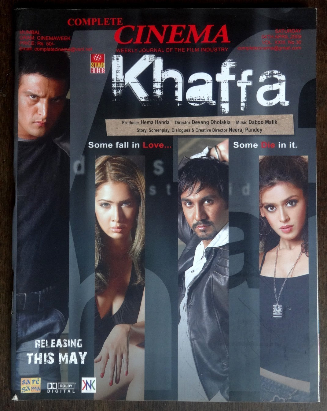 Bollywood Trade magazine COMPLETE CINEMA 4 April 2009 issue – KHAFFA cover