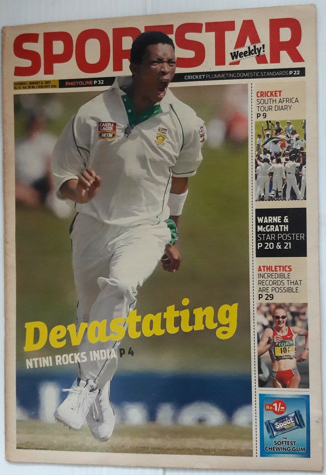 India Sportstar 2007-09 CRICKET cover issues 10” X 13” (5)