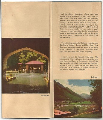 India 1950s KASHMIR Tourist Promotion folder