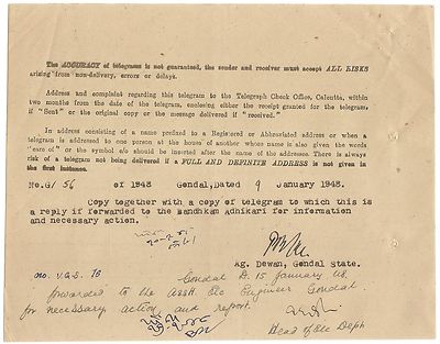 India 1947 correspondence wi telegram TALEY MUHAMMED KHAN Nawab of Palanpur etc.