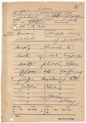 India 1901 Queen Victoria Mourning CLOSE OFFICES & FLAGS AT HALF MAST ORDER