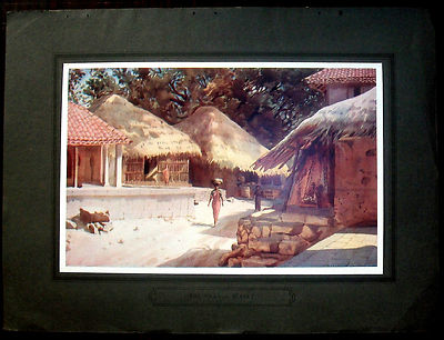 India c.1940 A Village Street 17x25cm color print