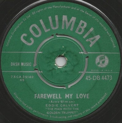 Eddie Calvert 45rpm Columbia record MADE IN INDIA