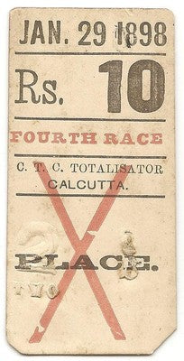 India CTC Calcutta Turf Club 1898 Betting ticket Race 4