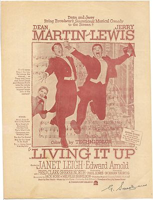 Living It Up Jerry Lewis Dean Martin 1956 herald printed for India