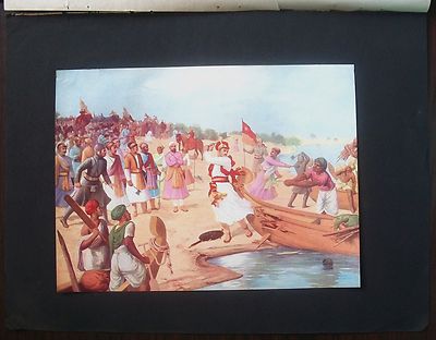 India c.1940 Jai Jangal Dhar Badshah Bikaner vs Mughal Army 17x24cm color print