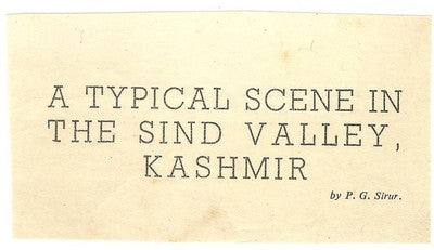 India c.1940 Sind Valley Kashmir by P G Sirur 17x24cm color print