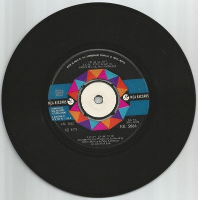 Tony Christie 1971 45rpm MCA record MADE IN INDIA