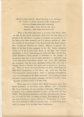 India 1924 Boy Scouts Association letterhead & printed Viceroy's Office letter.