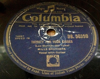 India Columbia 78rpm record Mills Bros NEVERTHELESS etc MADE IN INDIA