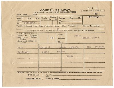 India 1947 correspondence wi telegram TALEY MUHAMMED KHAN Nawab of Palanpur etc.