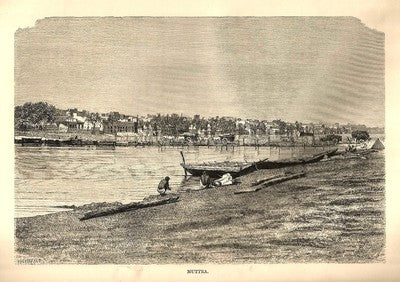 India 1876 Woodcut Engraving MUTTRA