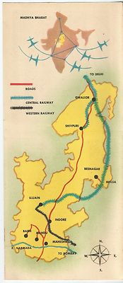 India 1950s MADHYA BHARAT Tourist Promotion folder